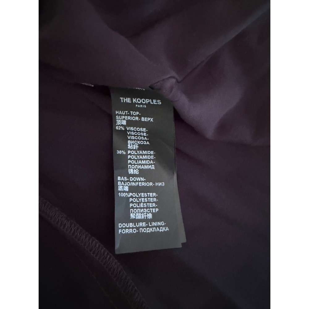 The Kooples Black Leopard Print Flocked Pleated Mini Dress Balloon Sleeve M - Picture 4 of 9
